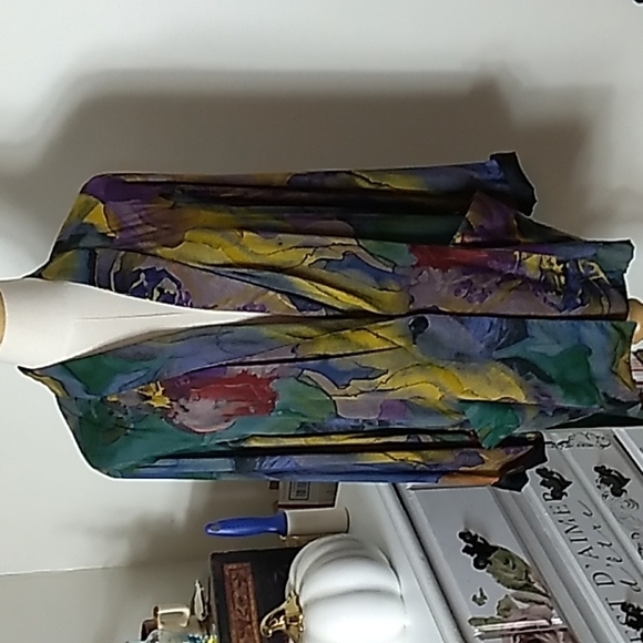 Vintage Jackets & Blazers - Vintage 1980s made in USA 🇺🇸 Kensington Square multicolored blazer jacket med.